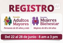 Del 22 al 28 de junio se realiza el registro a las Pensiones para Adultos Mayores y Mujeres Bienestar: Rosario Silva