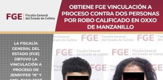 FGE obtiene vinculación a proceso contra dos personas por robo calificado en Oxxo de Manzanillo