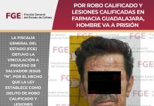 Por robo calificado y lesiones calificadas en Farmacia Guadalajara, hombre va a prisión