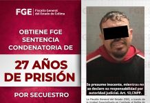 Obtiene FGE sentencia condenatoria de 27 años de prisión por secuestro