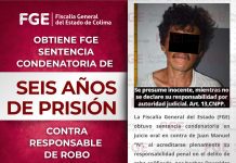 Obtiene FGE sentencia condenatoria de seis años de prisión contra responsable de robo calificado