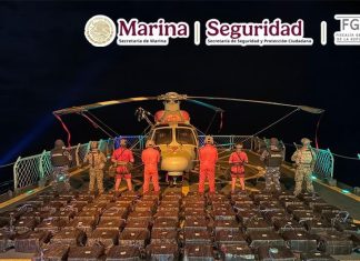 Marina asegura casi 3 toneladas de presunta cocaína en el Pacífico; hay cuatro detenidos