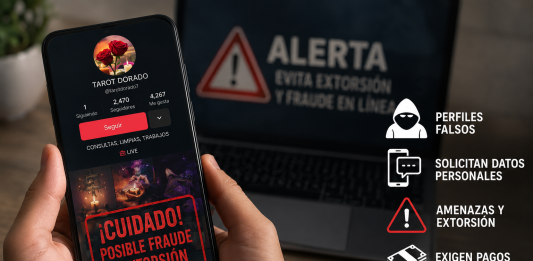 Alerta Policía Cibernética por presunto fraude y extorsión mediante perfil de TikTok que ofrece lectura de tarot