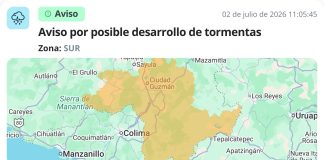 UEPC Jalisco alerta por potencial de lluvias fuertes y tormentas este jueves; activan avisos para regiones Sur y Sureste
