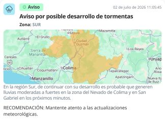 UEPC Jalisco alerta por potencial de lluvias fuertes y tormentas este jueves; activan avisos para regiones Sur y Sureste