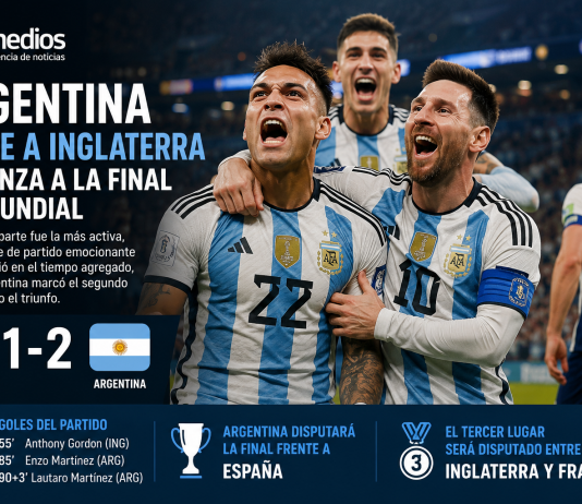 Argentina vence a Inglaterra y avanza a la final del Mundial; enfrentará a España por la Copa