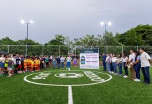 Indira Vizcaíno entregó cancha de futbol 5 en la colonia Tabachines; forma parte del Mundial Social que impulsó la presidenta Claudia Sheinbaum