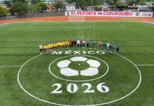 Indira Vizcaíno y Sedatu entregaron la cancha sintética de futbol en la Unidad de La Villa