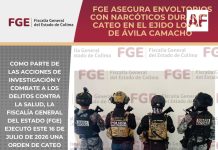 FGE asegura envoltorios con narcóticos durante cateo en el ejido Lomas de Ávila Camacho