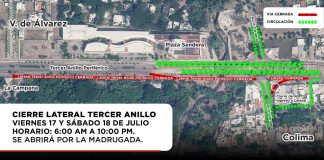 SICT anuncia cierres parciales en la lateral del Tercer Anillo Periférico este 17 y 18 de julio