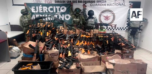 Aseguran Ejército, Guardia Nacional y FGR arsenal con 81 armas y casi 275 mil cartuchos en Sonora