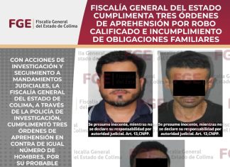 Fiscalía General del Estado cumplimenta tres órdenes de aprehensión por robo calificado e incumplimiento de obligaciones familiares