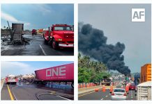 Sofocan incendio de tractocamión en autopista Colima-Manzanillo; no hay lesionados
