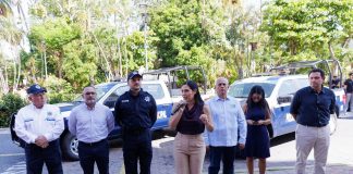 Indira Vizcaíno entregó patrullas, uniformes y equipamiento al Ayuntamiento de Colima; se invirtieron más de 4.5 MdP