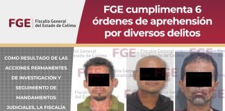 FGE cumplimenta 6 órdenes de aprehensión por diversos delitos