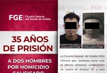 35 años de prisión a dos hombres por homicidio calificado; los hechos ocurrieron el 20 de septiembre de 2025, en Manzanillo