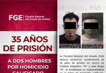35 años de prisión a dos hombres por homicidio calificado; los hechos ocurrieron el 20 de septiembre de 2025, en Manzanillo