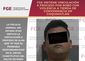 FGE obtiene vinculación a proceso por robo con violencia a tienda de conveniencia en Coquimatlán