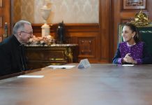 Sheinbaum dialoga con Pietro Parolin