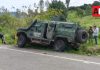 Vuelca blindado del Ejército en Tocumbo; siete militares resultan heridos, dos graves