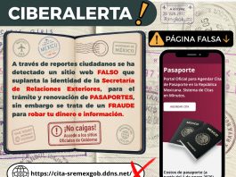 Alertan por página falsa que suplanta a la SRE para ofrecer trámites de pasaporte