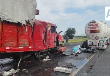 Choque múltiple en la Autopista Guadalajara-Colima deja cinco personas lesionadas