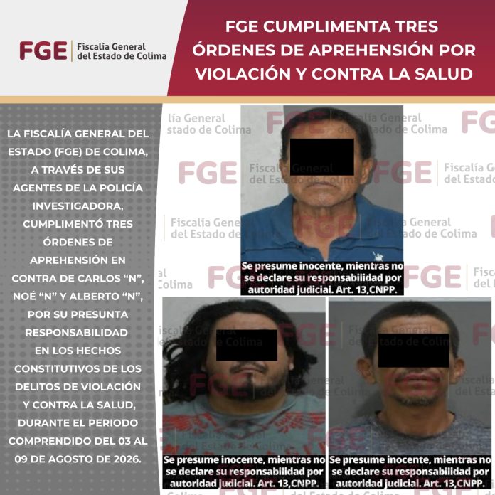 detenidos orden aprehension delitos salud