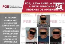 FGE, lleva ante la justicia a siete personas con órdenes de aprehensión