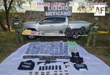 Aseguran armamento, droga y más de 2 mdp en Peñón Blanco, Durango