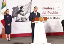 Durante la Mañanera, Harfuch reporta 12 detenidos por extorsión en Michoacán