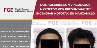 Dos hombres son vinculados a proceso por presuntamente incendiar mototaxi en Manzanillo