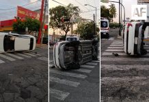 Mujer resulta lesionada en choque entre dos vehículos en la avenida San Fernando