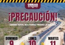 Seidum Colima anticipa cierre total nocturno en el tramo La Salada este domingo, lunes y martes