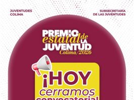 Subsejuv cierra registro al Premio Estatal de la Juventud Colima 2026 la noche de este lunes