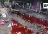 Derrame de agua con sangre en Coquimatlán fue provocado por ruptura de drenaje del rastro
