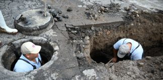 CIAPACOV moderniza simultáneamente 3 puntos de la red de drenaje en Colima, incluida una escuela pública