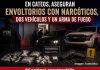 En cateos, aseguran envoltorios con narcóticos, dos vehículos y un arma de fuego