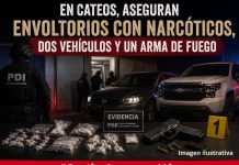 En cateos, aseguran envoltorios con narcóticos, dos vehículos y un arma de fuego