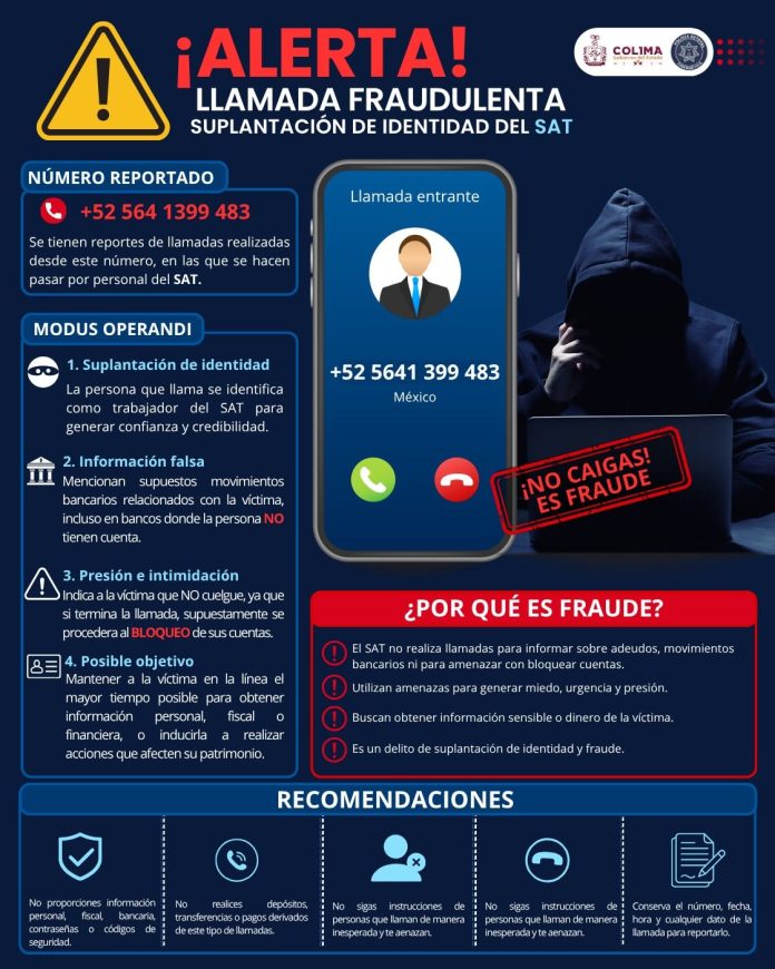 alerta policia cibernetica llamada fraude sat