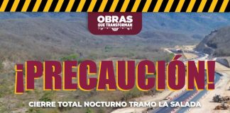 Seidum Colima alerta sobre cierre total nocturno en ‘La Salada’ este sábado, domingo y lunes