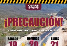 Seidum Colima alerta sobre cierre total nocturno en tramo ‘La Salada’ este sábado, domingo y lunes