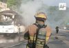 Autobús de transporte de personal se incendia en Puerto Vallarta; no hubo lesionados