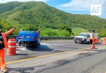 Accidente afecta circulación en la autopista Tecomán-Colima, pasando Tecolapa