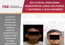 En cateos, aseguran narcóticos, arma de fuego y detienen a dos hombres