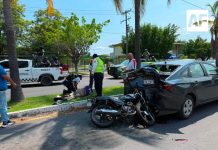 Motociclista resulta lesionado tras accidente en la colonia Los Trabajadores