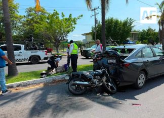 Motociclista resulta lesionado tras accidente en la colonia Los Trabajadores