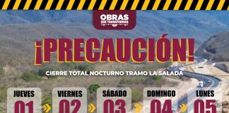 Seidum informa sobre cierre total nocturno en el tramo ‘La Salada’, del 1 al 5 de octubre