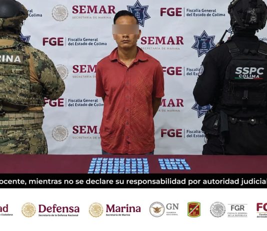 SSPC Colima y Marina detienen en Cuauhtémoc a distribuidor de droga del Cartel Los Mezcales
