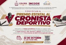 Incode convoca al Premio Estatal al Cronista Deportivo 2026