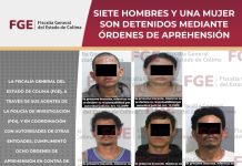 Siete hombres y una mujer son detenidos mediante órdenes de aprehensión
